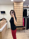 Siyah Bisiklet Yaka Kısa Kol Triko