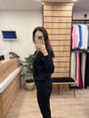 Siyah Fermuarlı Kapüşonlu Sweat
