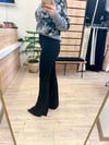 SİYAH İspanyol Paça Kemerli Pantolon