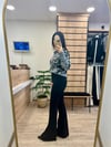 SİYAH İspanyol Paça Kemerli Pantolon