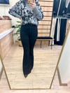 SİYAH İspanyol Paça Kemerli Pantolon
