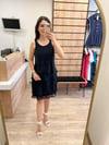 Siyah Kat Kat Şifon Elbise