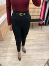 Siyah Kemerli Yüksek Bel Pantolon