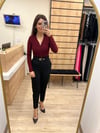 Siyah Kemerli Yüksek Bel Pantolon