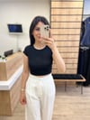 Siyah Pamuklu Modal Karışımlı Crop