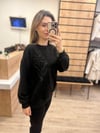Siyah Taşlı Sweatshirt