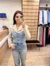 Taş Denim Detaylı Ceket