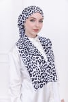 Leopar Desenli Siyah Çıtçıtlı Şal