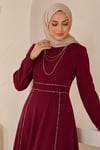 Parıltılı Abiye Bordo