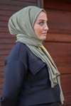 Sayra Shawl kadın asker yeşili süprem penye şal
