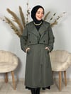 Sayra Shawl Kadın Asker Yeşili Trençkot