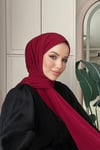 Sayra Shawl kadın bordo çıtçıtlı hazır şal 