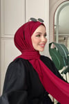 Sayra Shawl kadın bordo çıtçıtlı hazır şal 