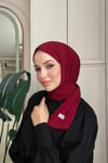 Sayra Shawl kadın bordo çıtçıtlı hazır şal 