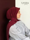 Sayra shawl kadın bordo likralı kumaş hazır çıtçıtlı şal SYR008