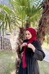 Sayra shawl kadın bordo likralı kumaş hazır çıtçıtlı şal SYR008