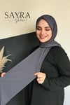 Sayra shawl kadın füme likralı kumaş hazır çıtçıtlı şal SYR008