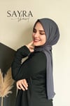 Sayra shawl kadın füme likralı kumaş hazır çıtçıtlı şal SYR008