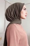 Sayra shawl kadın haki likralı kumaş hazır çıtçıtlı şal 