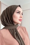 Sayra shawl kadın haki likralı kumaş hazır çıtçıtlı şal 