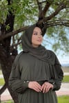 Sayra Shawl Kadın haki şallı ferace