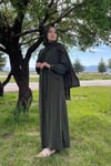 Sayra Shawl Kadın haki şallı ferace