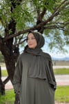 Sayra Shawl Kadın haki şallı ferace