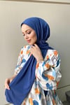 Sayra shawl kadın indigo sandy kumaş hazır şal 