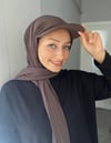 Sayra Shawl Kadın Kahverengi Boneli Şapka Şal