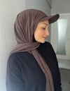 Sayra Shawl Kadın Kahverengi Boneli Şapka Şal