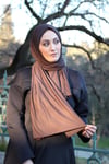 Sayra Shawl kadın kahverengi süprem penye şal