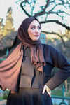 Sayra Shawl kadın kahverengi süprem penye şal