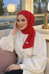 Sayra Shawl Kadın Kırmızı Çıtçıtlı Hazır Şal
