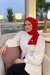 Sayra Shawl Kadın Kırmızı Çıtçıtlı Hazır Şal