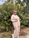 Sayra Shawl Kadın Krem Kapüşonlu Büzgü Detaylı Alt Üst Takım