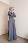 Sayra shawl kadın kuşaklı salaş kesim tesettür tulum SYR009