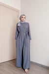 Sayra shawl kadın kuşaklı salaş kesim tesettür tulum SYR009