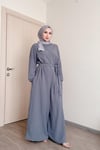 Sayra shawl kadın kuşaklı salaş kesim tesettür tulum SYR009