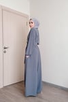 Sayra shawl kadın kuşaklı salaş kesim tesettür tulum SYR009
