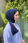 Sayra shawl kadın lacivert sandy kumaş hazır şal 