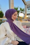 Sayra Shawl kadın lavanta çıtçıtlı hazır şal 