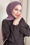 Sayra shawl kadın lavanta likralı kumaş hazır çıtçıtlı şal SYR008