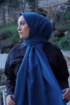 Sayra Shawl kadın petrol mavisi caz şal SYR001