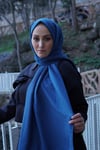 Sayra Shawl kadın petrol mavisi caz şal SYR001