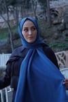 Sayra Shawl kadın petrol mavisi caz şal SYR001