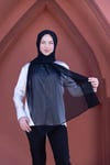 Sayra Shawl Kadın Siyah Boneli Şal