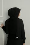 Sayra Shawl kadın siyah düğme detaylı triko hırka SYR017