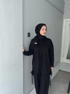 Sayra Shawl Kadın Siyah Kapüşonlu Büzgü Detaylı Alt Üst Takım