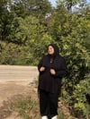 Sayra Shawl Kadın Siyah Kapüşonlu Büzgü Detaylı Alt Üst Takım