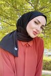 Sayra shawl kadın siyah likralı kumaş hazır çıtçıtlı şal 